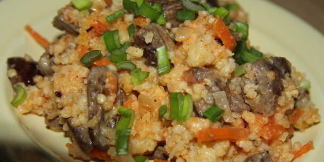 Рецепт пшенной каши с куриными сердечками