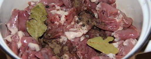 Шаг 1: пшенной каши с куриными сердечками