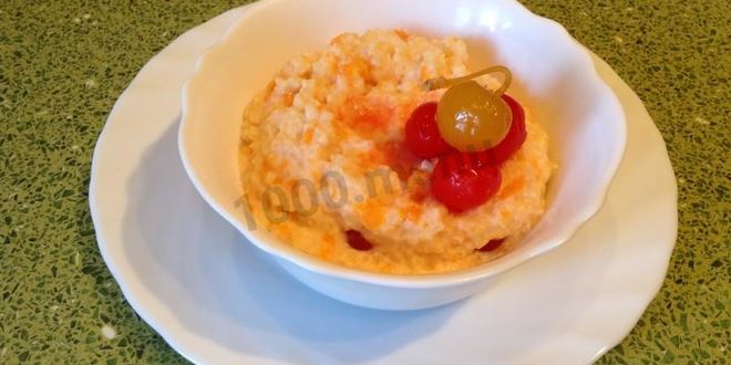 Рецепт пшенной каши с тыквой, корицей и вишней