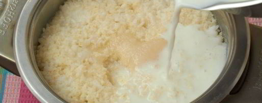 Шаг 2: рисова-пшенной каша на молоке