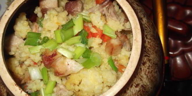 Рецепт томленой пшенной каши со свининой