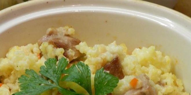 Рецепт томленой пшенной каши со свининой