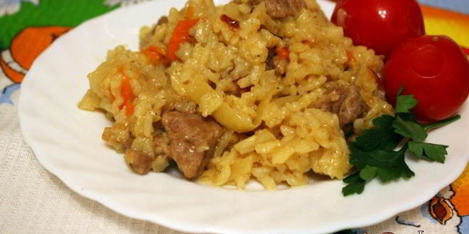 Рецепт ароматной рисовой каши с мясом и капустой