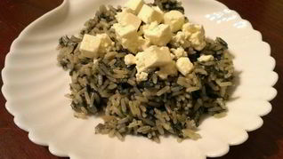 Рецепт Греческой рисовой каши Spanakorizo со шпинатом и сыром фета
