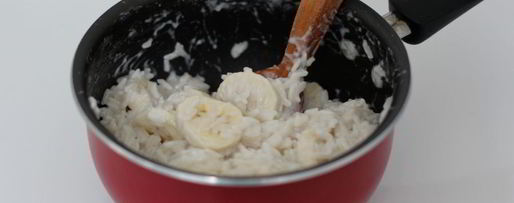 Шаг 5: рисовой каши на кокосовом молоке с бананом