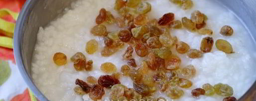 Шаг 9: рисовой каши на воде с изюмом