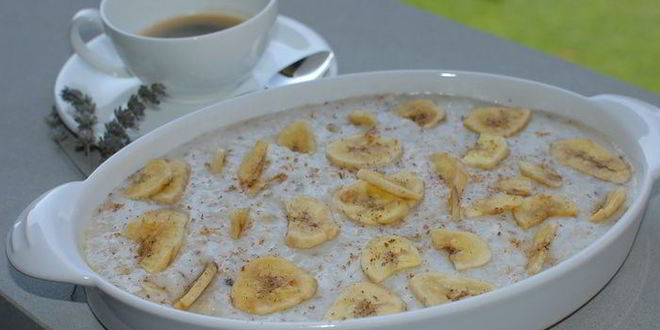 Рецепт рисовой каши с бананами и мускатным орехом