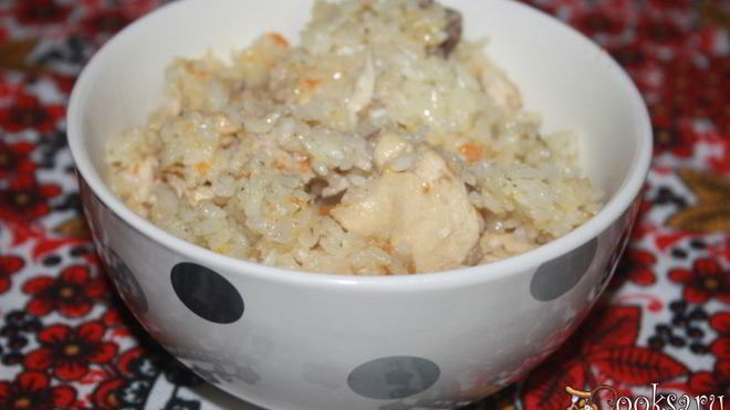 Рецепт Рисовой каши с домашней курицей в мультиварке