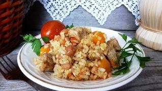 Рецепт Рисовой каши с изюмом и тыквой