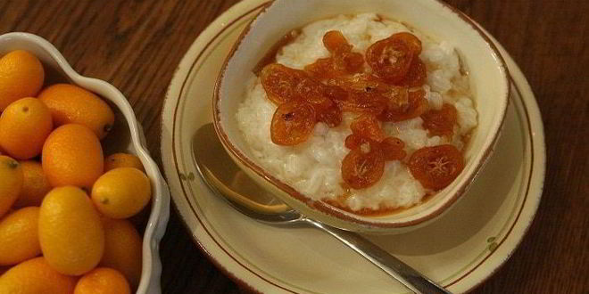 Рецепт рисовой каши с карамелизированным кумкватом