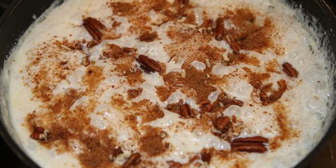 Рецепт рисовой каши с корицей и орехами пекан