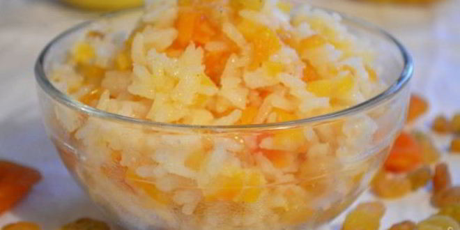Рецепт рисовой каши с курагой