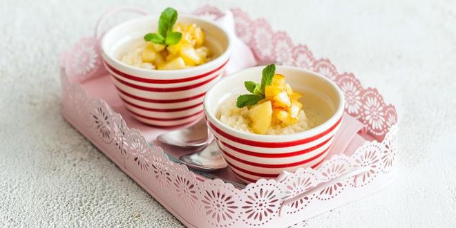 Рецепт рисовой каши с ванилью и яблоками