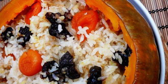 Рецепт сладкой рисовой каши в тыкве