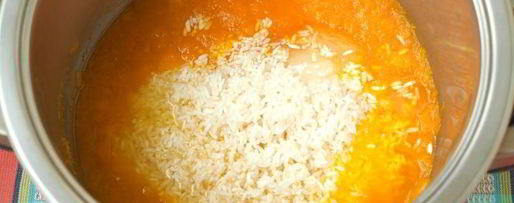 Шаг 2: тыквенно-рисовой каша на молоке