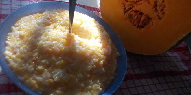 Рецепт солнечной каши из тыквы с рисом