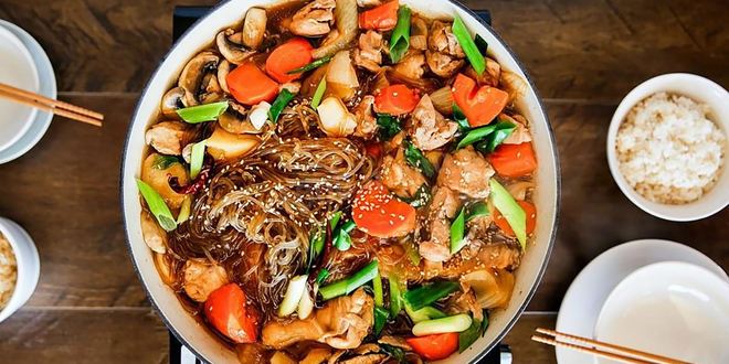 Рецепт горячей фунчозы с курицей