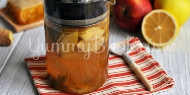 Рецепт имбирного чая с яблоками и мятой