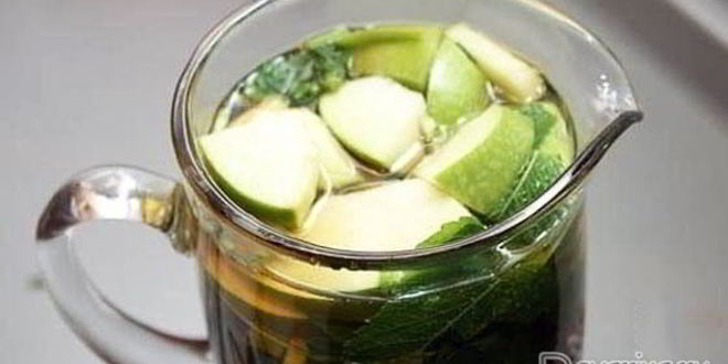 Рецепт холодного чая с яблоком и мятой