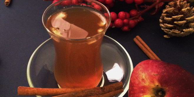Рецепт коричного чая с яблоком, апельсином и мятой