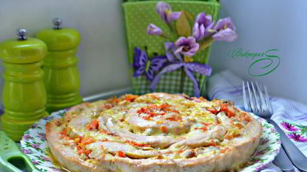 Рецепт Куриных грудок, запеченных с грибами Роза чайная