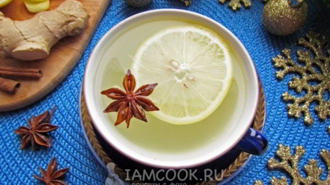 Рецепт Пряного имбирного чая с лимоном