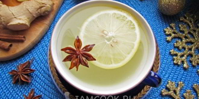 Рецепт пряного имбирного чая с лимоном