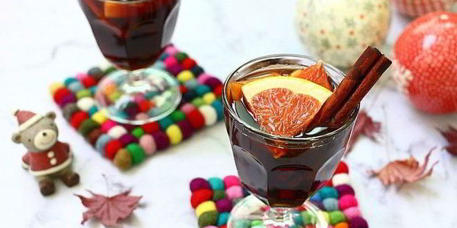 Рецепт глинтвейна с грейпфрутом и яблоком