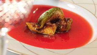 Рецепт Киселя из клюквы с обжаренным инжиром