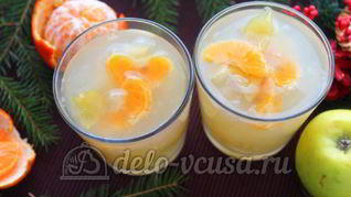 Рецепт Киселя из мандаринов и яблок