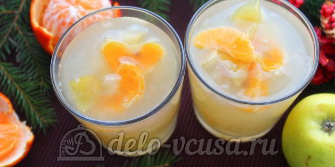 Рецепт киселя из мандаринов и яблок