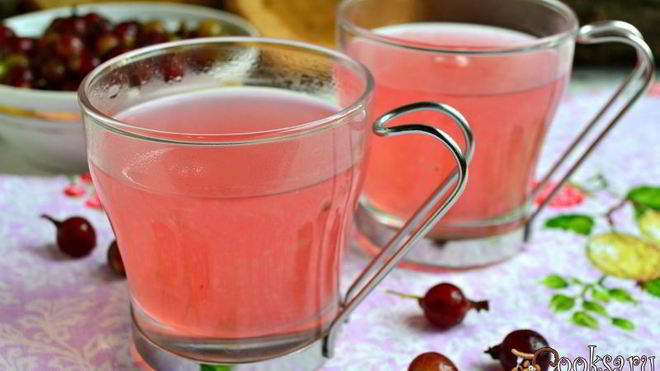Рецепт Киселя из розового крыжовника
