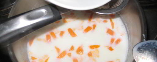 Шаг 1: киселя молочного с мандаринами