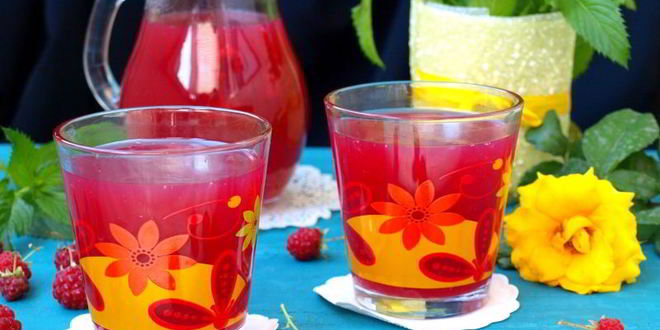 Рецепт малинового киселя с мятой