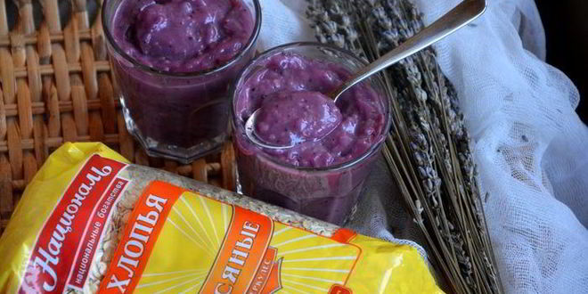 Рецепт овсяного киселя с черникой