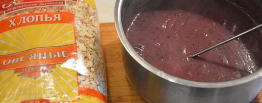 Шаг 3: овсяного киселя с черникой