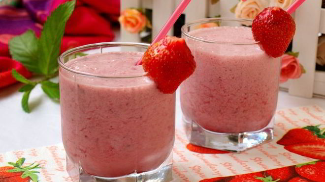 Рецепт Клубнично-вишневого коктейль