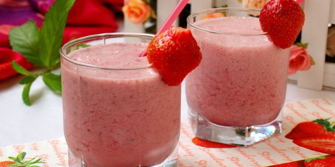 Рецепт клубнично-вишневого коктейль