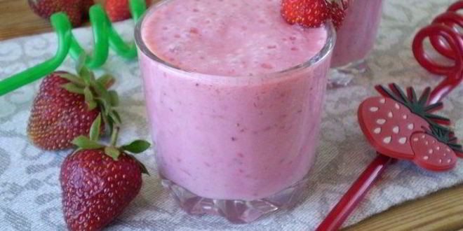 Рецепт клубничного коктейля в блендере