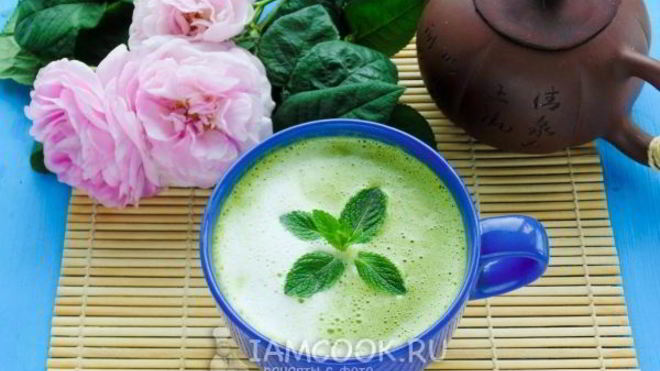 Рецепт Латте с чаем маття и белым шоколадом