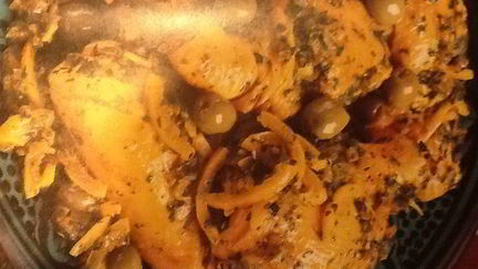 Рецепт Таджина с курицей, лимонами и зелеными оливками