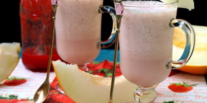 Рецепт дынно-клубничного коктейль