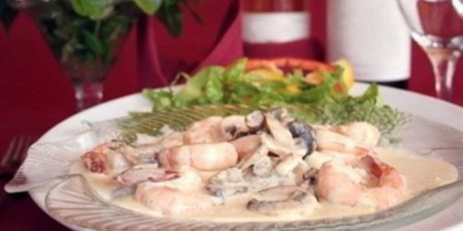 Рецепт креветок с текилой в сливках