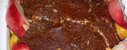 Шаг 2: запеченной телятины с вином и персиками