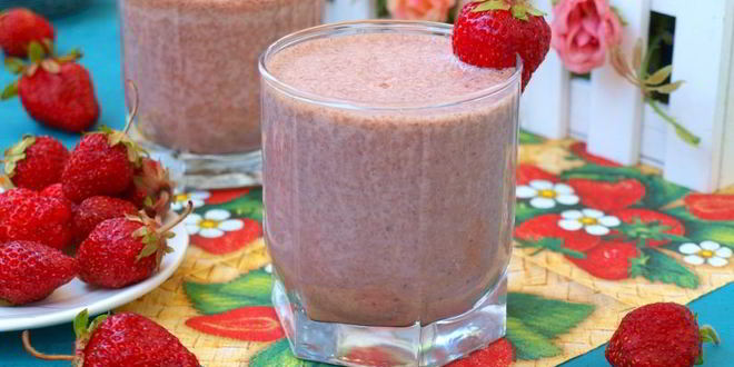 Рецепт клубнично-шоколадного молочный коктейль