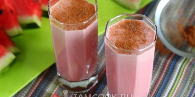Рецепт коктейля из арбуза и молока