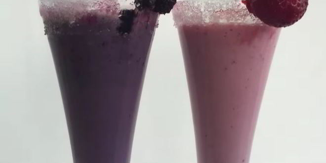 Рецепт молочного коктейля из черники и шелковицы