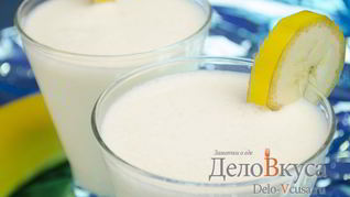 Рецепт Молочного коктейля с бананом и мороженым