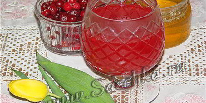Рецепт клюквенного морса с медом