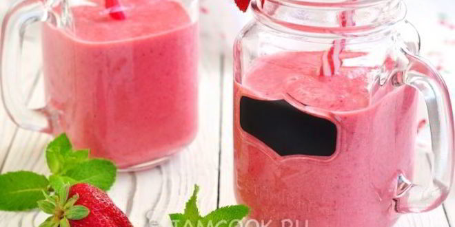 Рецепт клубничного смузи с молоком